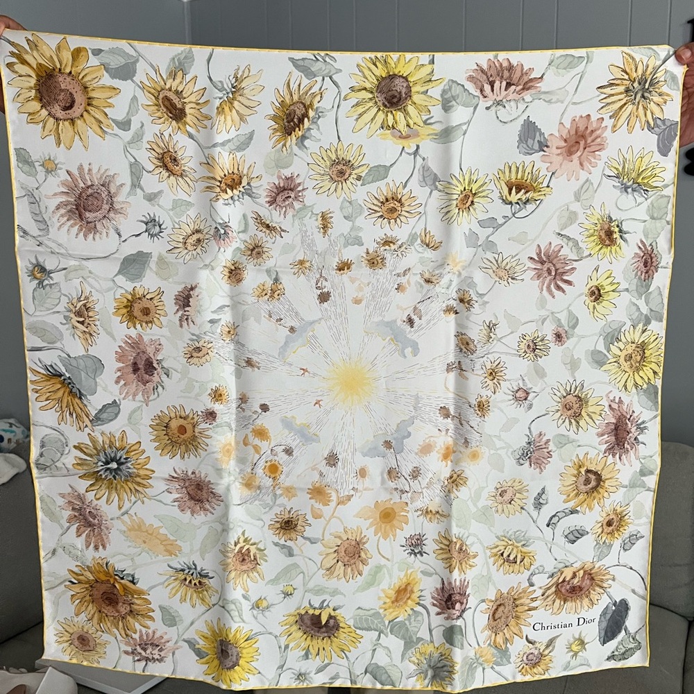 Christian Dior Floral Silk Scarf 70